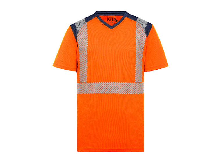 Tee-shirt HV ATHÉNA Orange/Marine 1