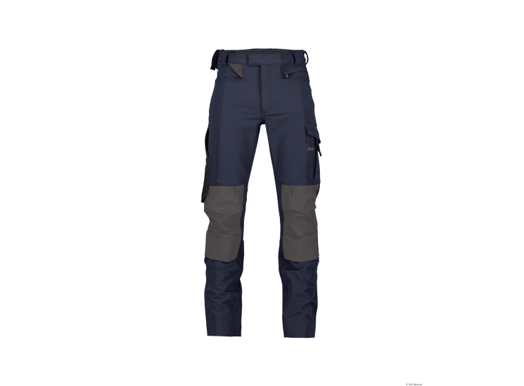 Pantalon de travail stretch avec poches genoux Bleu nuit 1